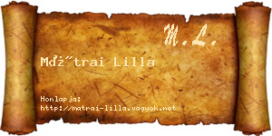 Mátrai Lilla névjegykártya